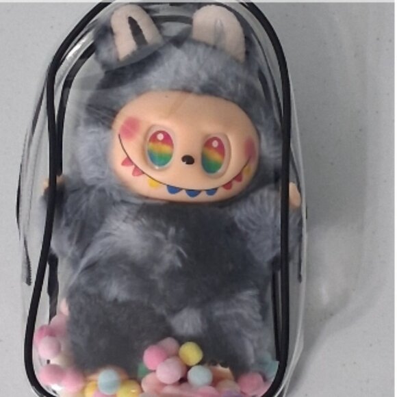 Lot of 5 Labubu Monsters Protective Zipper Cases With Keychain and Clasp V1,V3 - Picture 4 of 4